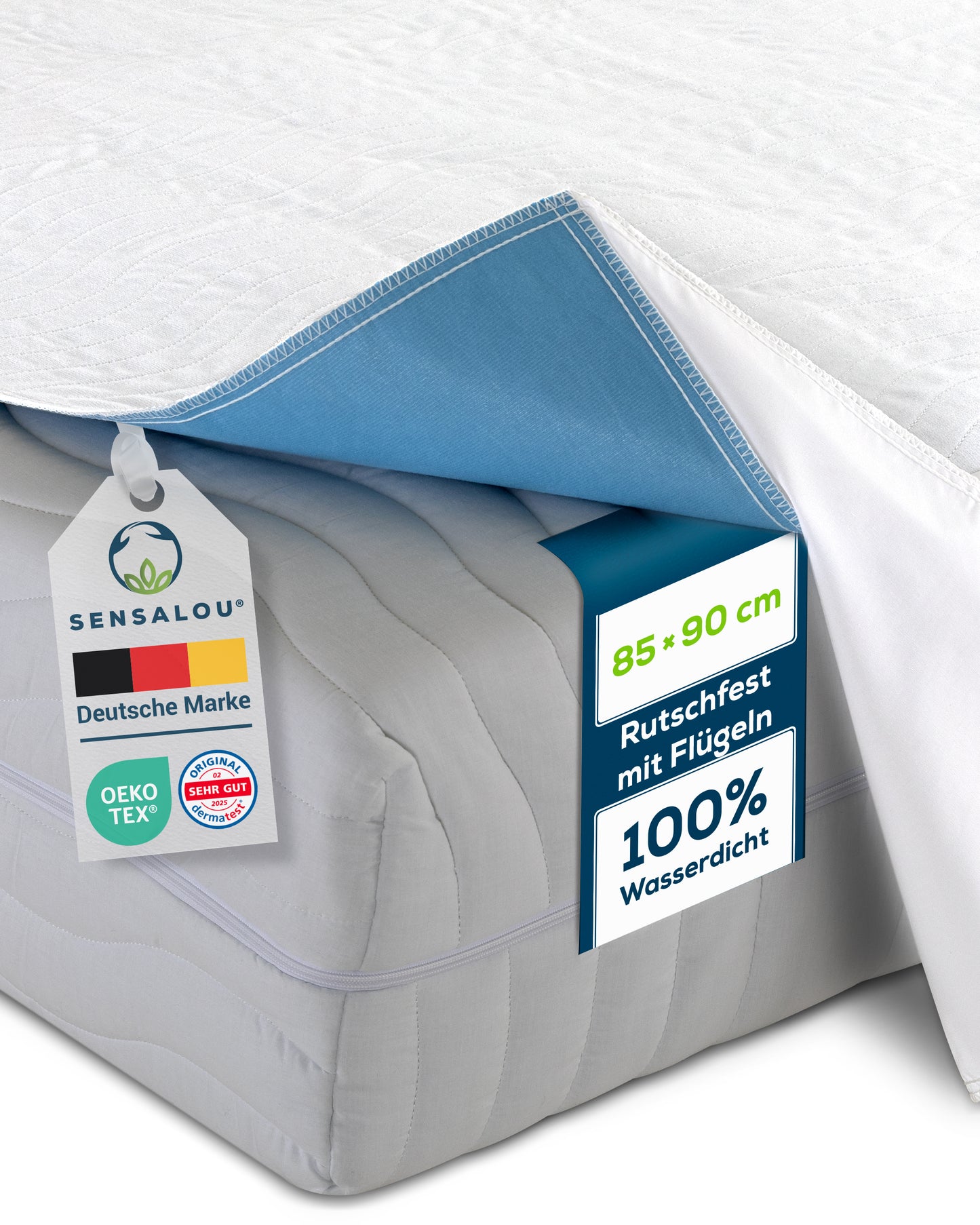 Sensalou Inkontinenz Unterlage mit Flügeln - 85x90 cm