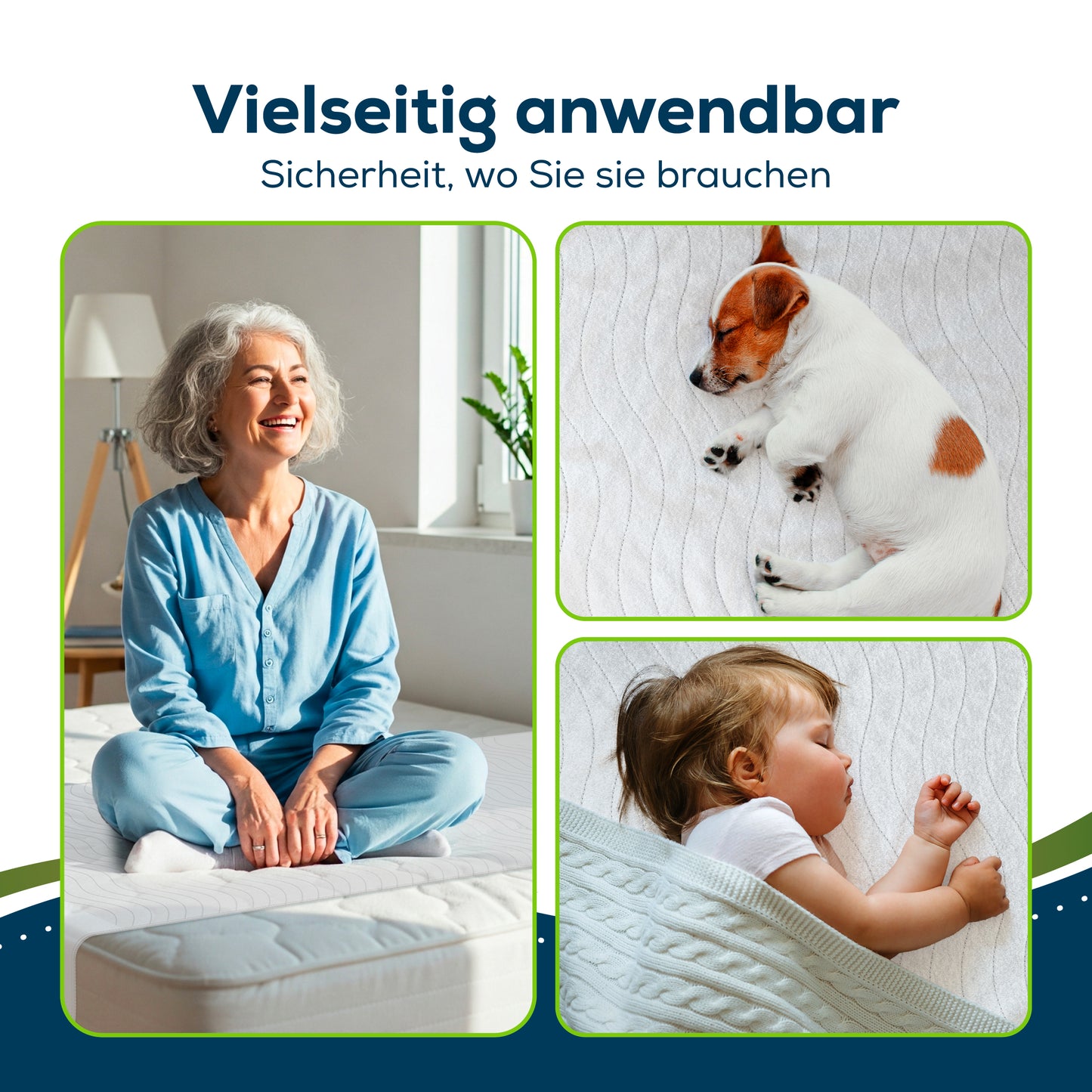 Sensalou Inkontinenz Unterlage mit Flügeln - 85x90 cm