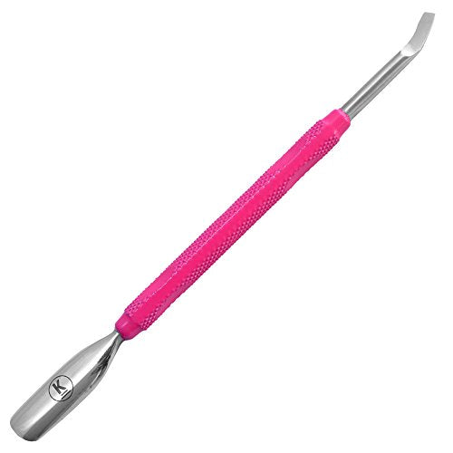 Nagelhautschieber mit Löffel aus Edelstahl - pink
